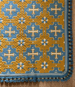 KEPT London Stock Blue and yellow Casa Pupo rug