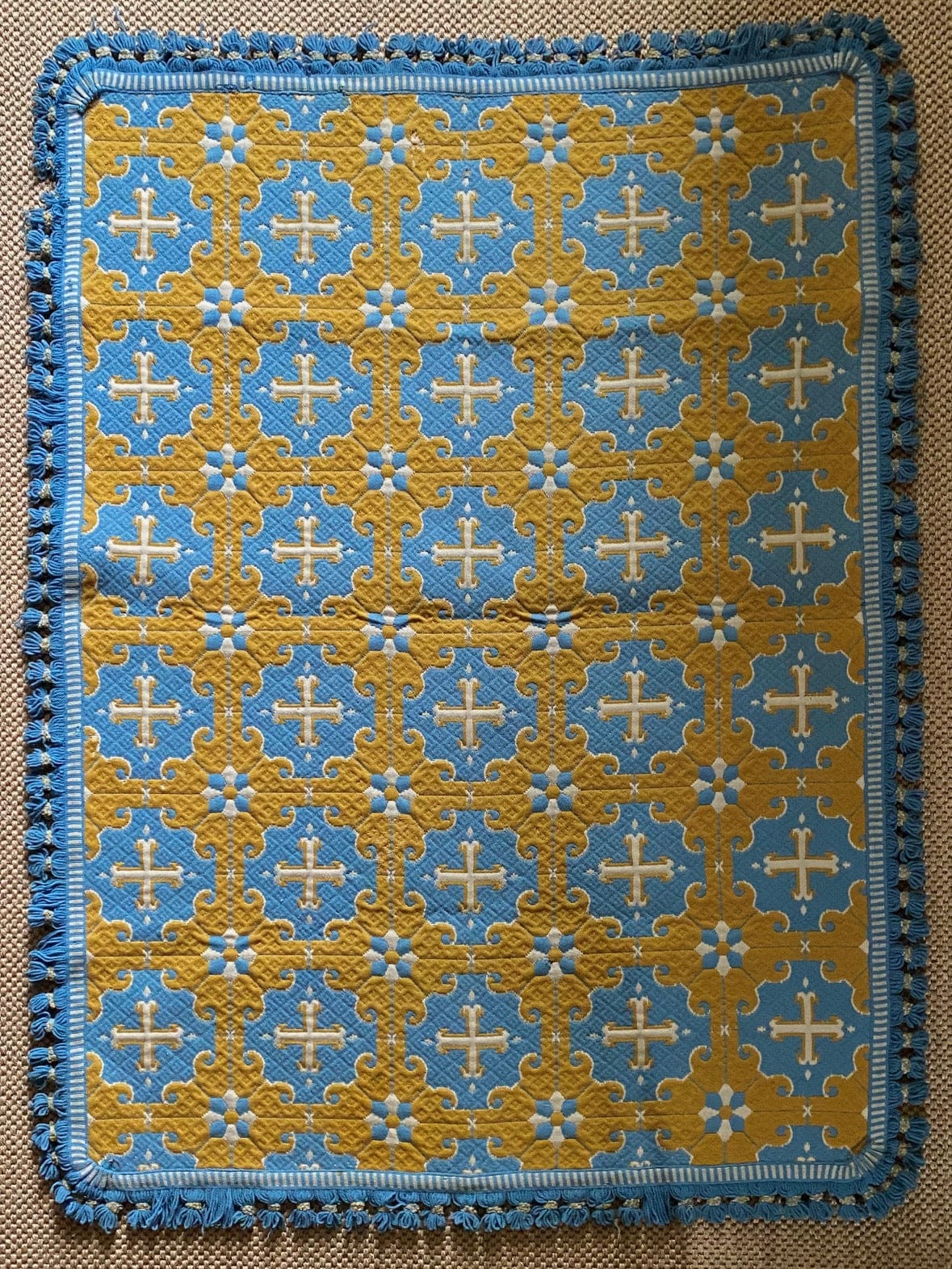 KEPT London Stock Blue and yellow Casa Pupo rug