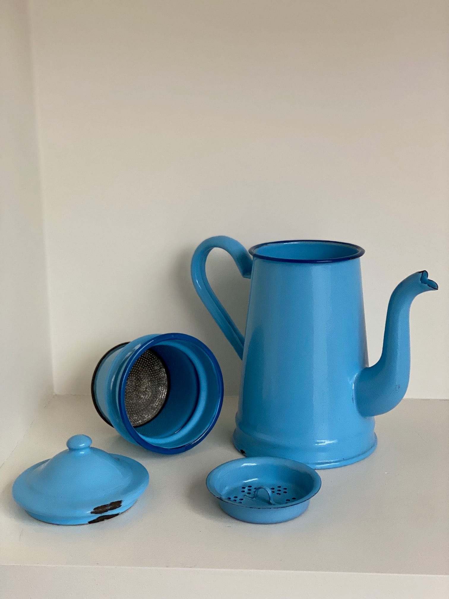 KEPT London Stock Blue enamel coffee pot