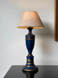 KEPT London Stock Blue hand painted wooden lamp