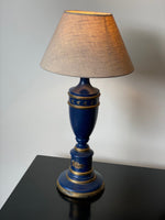 Load image into Gallery viewer, KEPT London Stock Blue hand painted wooden lamp
