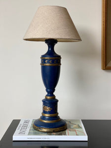 KEPT London Stock Blue hand painted wooden lamp