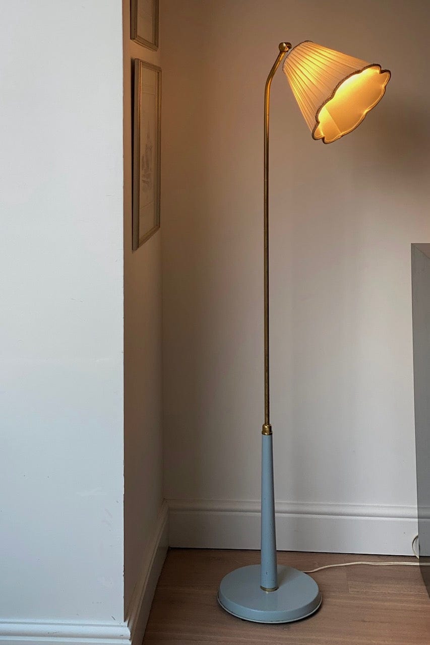 KEPT London Blue metal and brass floor lamp