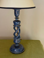 Load image into Gallery viewer, KEPT London Stock Blue painted Kashmiri lamp
