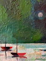 Load image into Gallery viewer, KEPT London Stock Boats under the moon, signed Boersma
