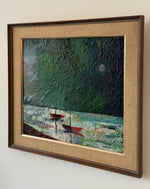 Load image into Gallery viewer, KEPT London Stock Boats under the moon, signed Boersma
