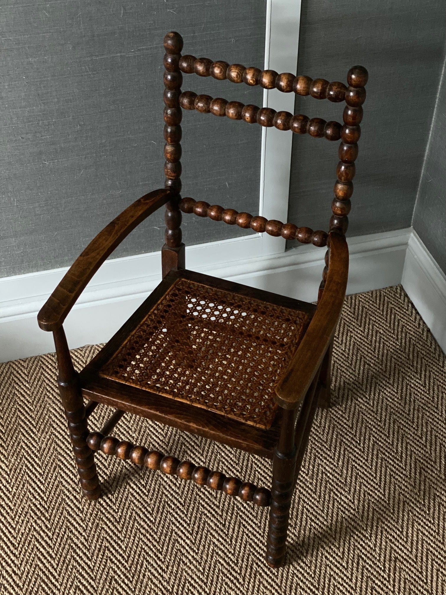 KEPT London Bobbin and cane small chair