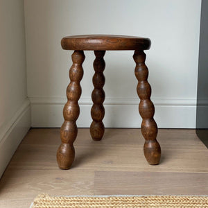 KEPT London Stock Bobbin stool with circular seat