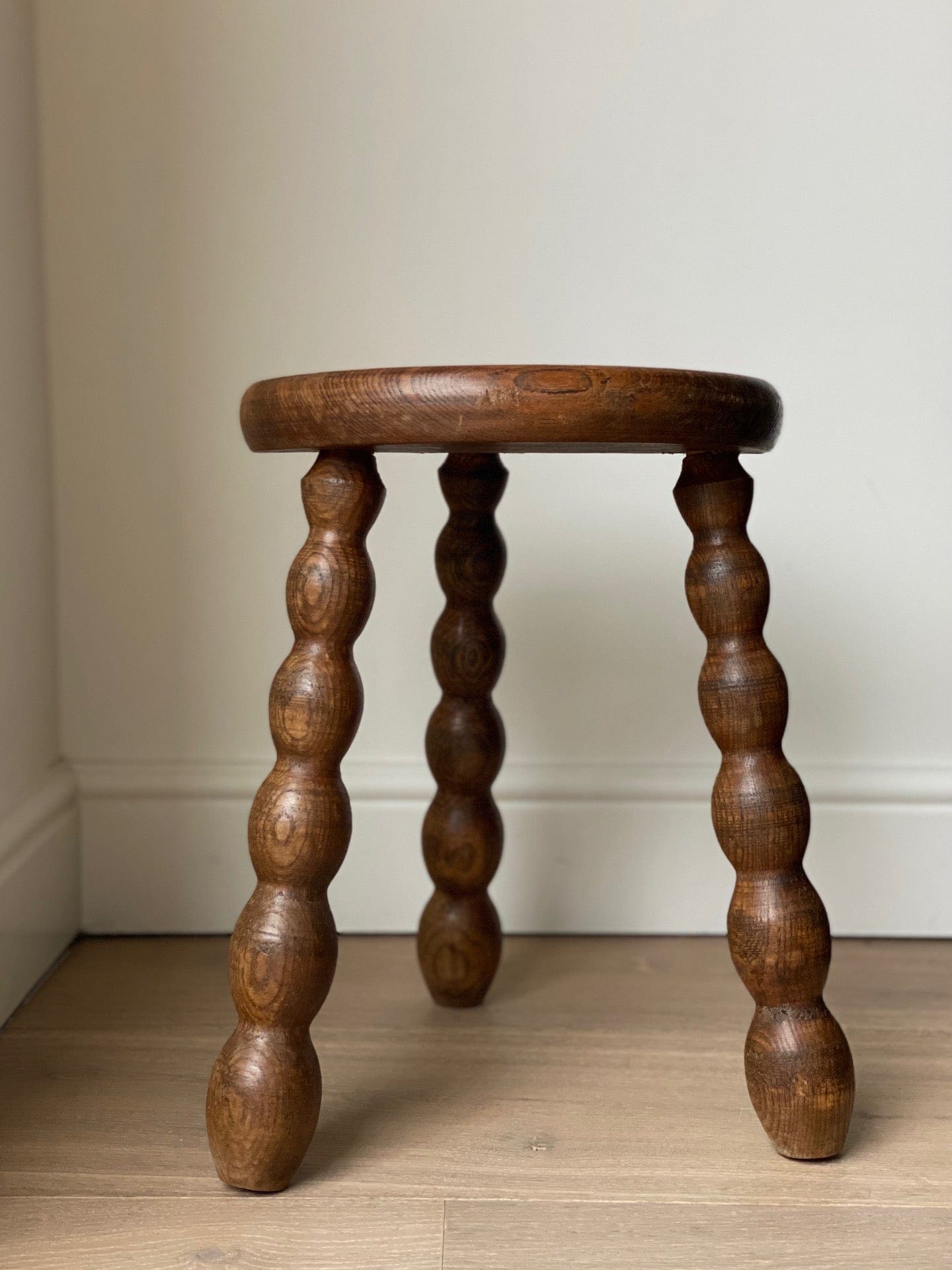 KEPT London Stock Bobbin stool with circular seat