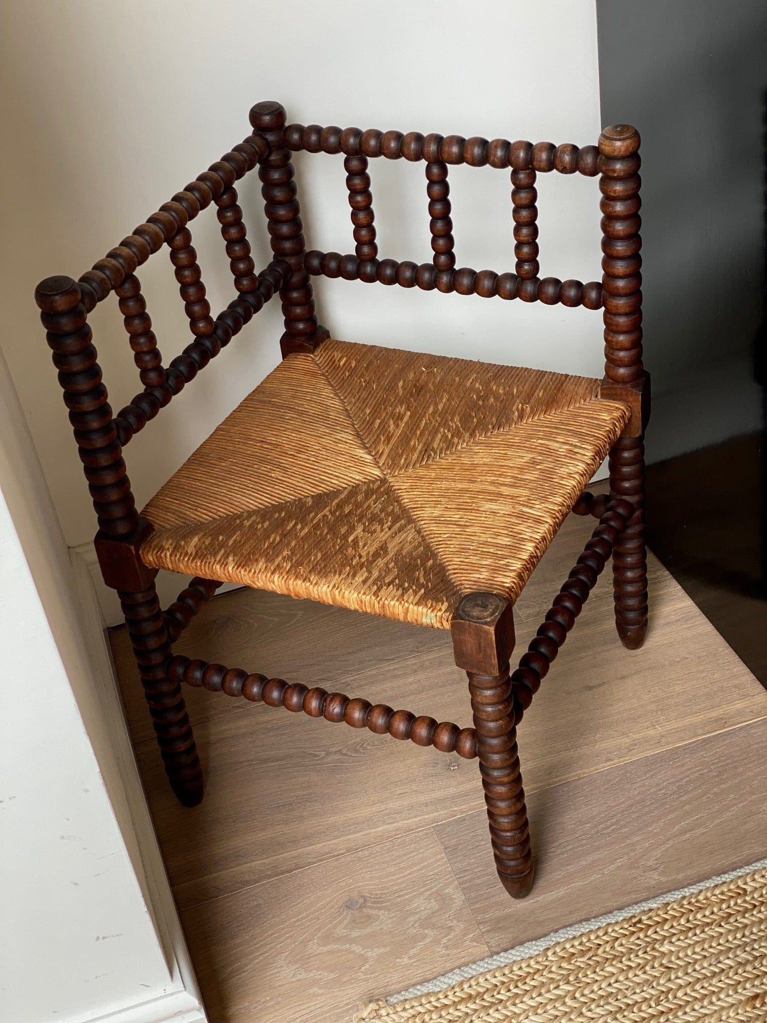 KEPT London Stock Bobbin turned corner chair