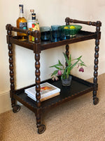 Load image into Gallery viewer, KEPT London Bobbin turned drinks trolley
