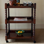 Load image into Gallery viewer, KEPT London Stock Bobbin turned three tier drinks trolley
