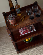 Load image into Gallery viewer, KEPT London Stock Bobbin turned three tier drinks trolley
