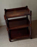 Load image into Gallery viewer, KEPT London Stock Bobbin turned three tier drinks trolley
