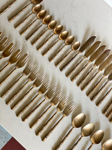 KEPT London Stock Brass bamboo cutlery set