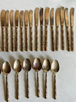 Load image into Gallery viewer, KEPT London Stock Brass bamboo cutlery set
