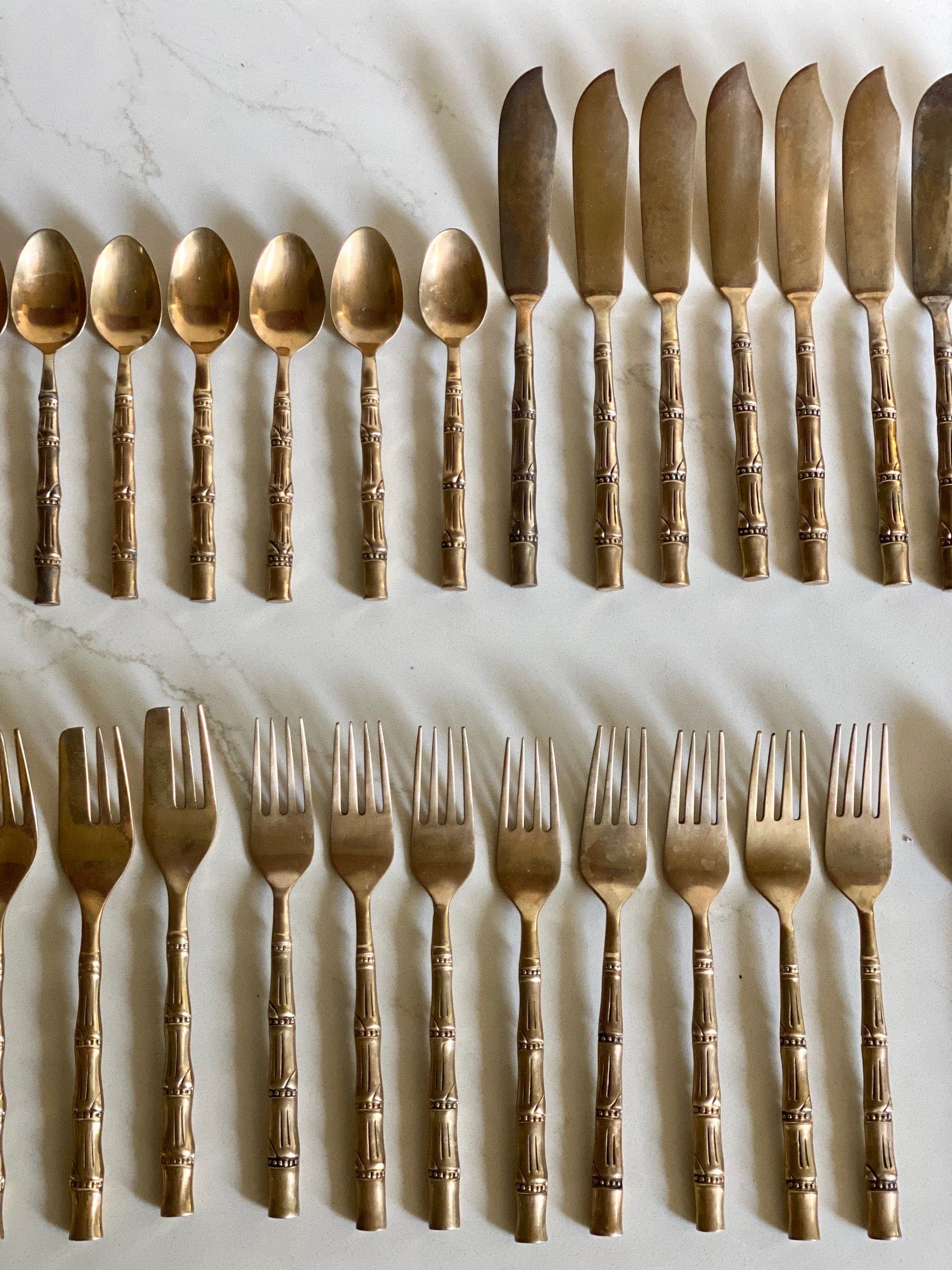 KEPT London Stock Brass bamboo cutlery set
