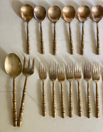 Load image into Gallery viewer, KEPT London Stock Brass bamboo cutlery set

