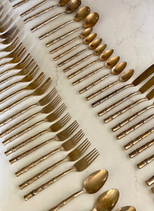KEPT London Stock Brass bamboo cutlery set