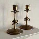 Load image into Gallery viewer, KEPT London Stock Brass candlesticks with hoops

