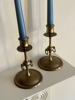 Load image into Gallery viewer, KEPT London Stock Brass candlesticks with hoops
