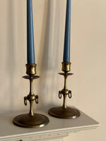 Load image into Gallery viewer, KEPT London Stock Brass candlesticks with hoops
