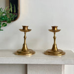 Load image into Gallery viewer, KEPT London Brass candlesticks with scalloped detail
