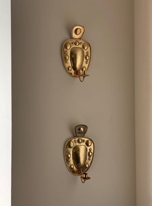 KEPT London Brass embossed wall sconces, A W Borgh, 1950s