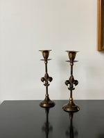 Load image into Gallery viewer, KEPT London Brass fleur de lis candlesticks
