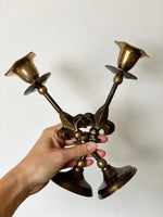 Load image into Gallery viewer, KEPT London Brass fleur de lis candlesticks
