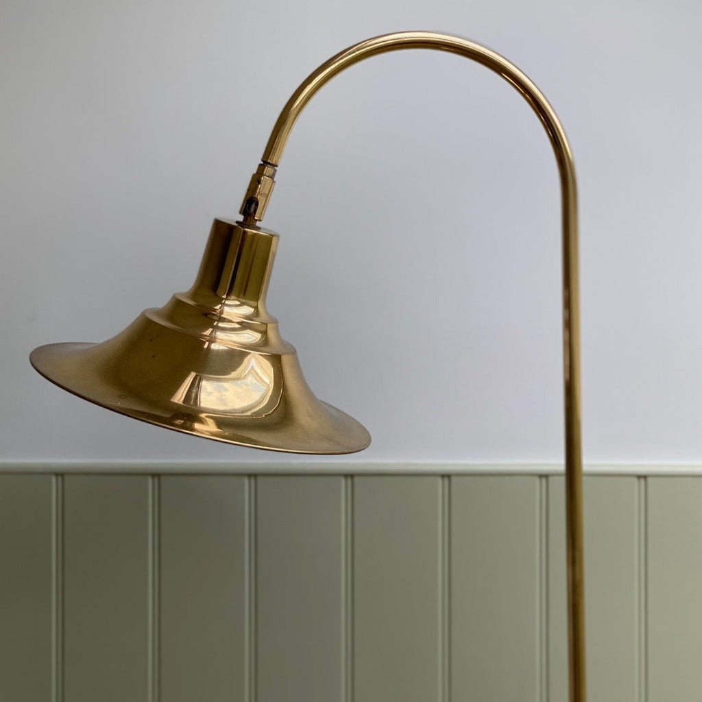 KEPT London Brass floor lamp, Borje Claes for Norlett-Elit, Sweden 1970s