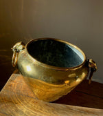 Load image into Gallery viewer, KEPT London Stock Brass planter with elephant handles
