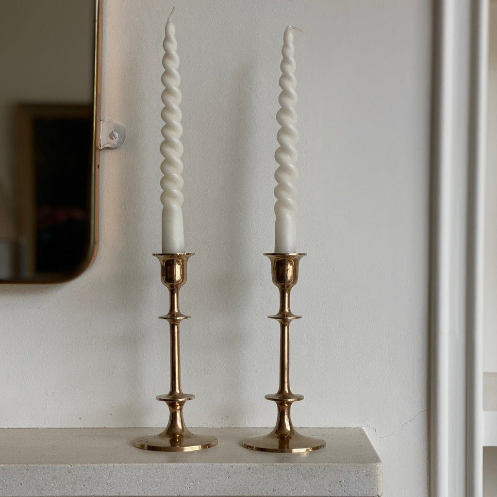 KEPT London Brass ribbed candlesticks