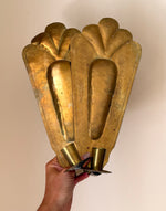 Load image into Gallery viewer, KEPT London Stock Brass scalloped fan wall sconces
