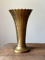 Load image into Gallery viewer, KEPT London Stock Brass scalloped fluted vase
