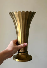 Load image into Gallery viewer, KEPT London Stock Brass scalloped fluted vase

