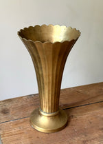 Load image into Gallery viewer, KEPT London Stock Brass scalloped fluted vase
