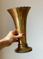 Load image into Gallery viewer, KEPT London Stock Brass scalloped vase
