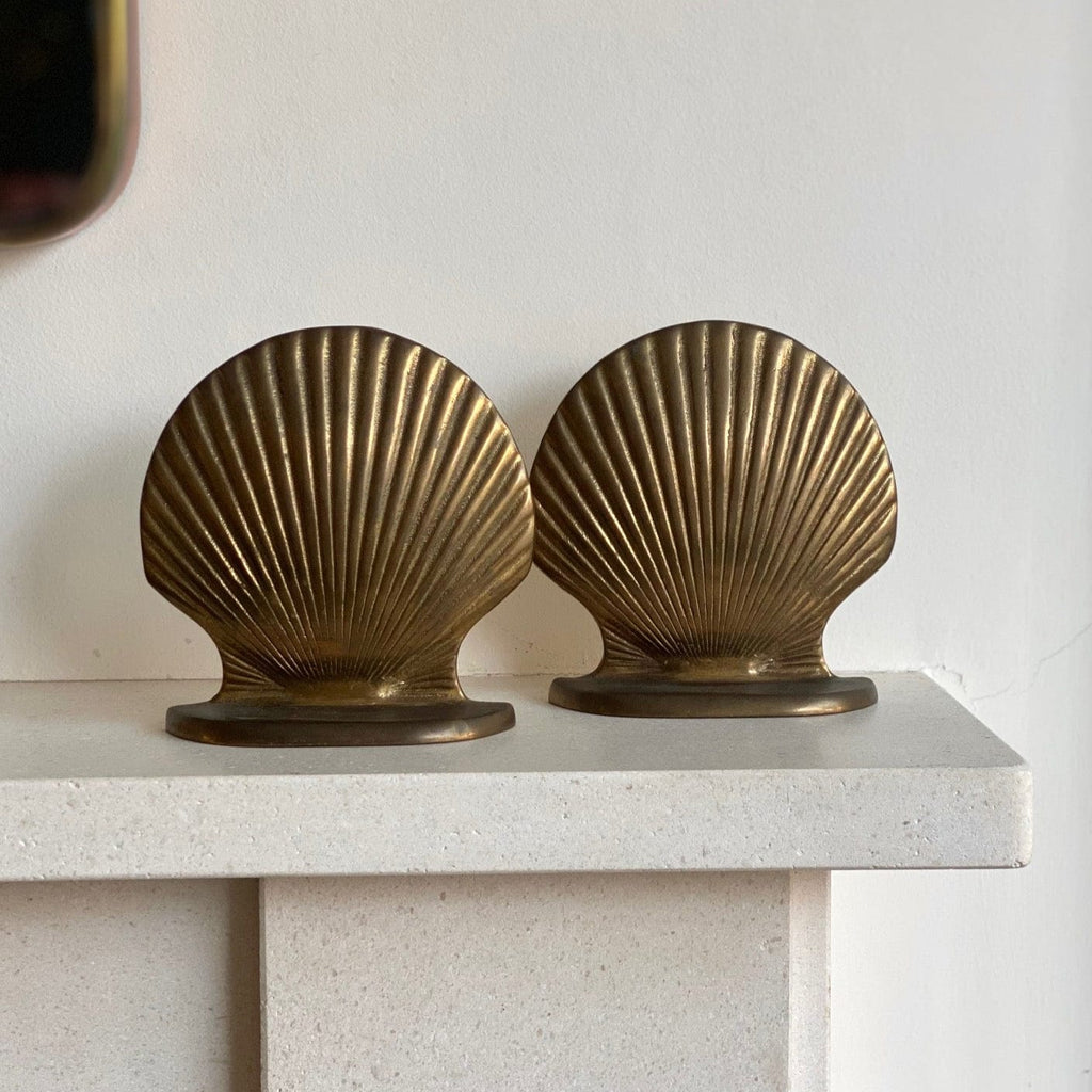 KEPT London Stock Brass shell shape bookends