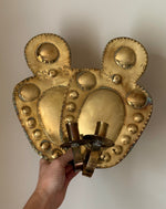 Load image into Gallery viewer, KEPT London Stock Brass wall sconces with embossing and punch decoration

