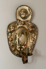 Load image into Gallery viewer, KEPT London Stock Brass wall sconces with embossing and punch decoration
