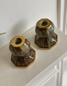 KEPT London Stock Ceramic and brass candleholders, Josef Ekberg (1877–1945)