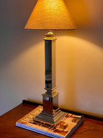 Load image into Gallery viewer, KEPT London Stock Chrome column table lamp
