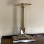 Load image into Gallery viewer, KEPT London Stock Chrome column table lamp
