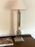 Load image into Gallery viewer, KEPT London Stock Chrome column table lamp
