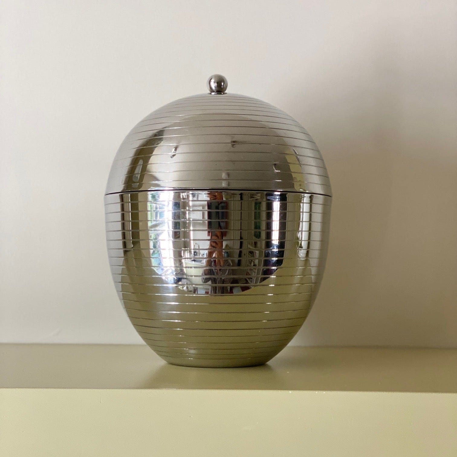 KEPT London Stock Chrome ribbed ice bucket