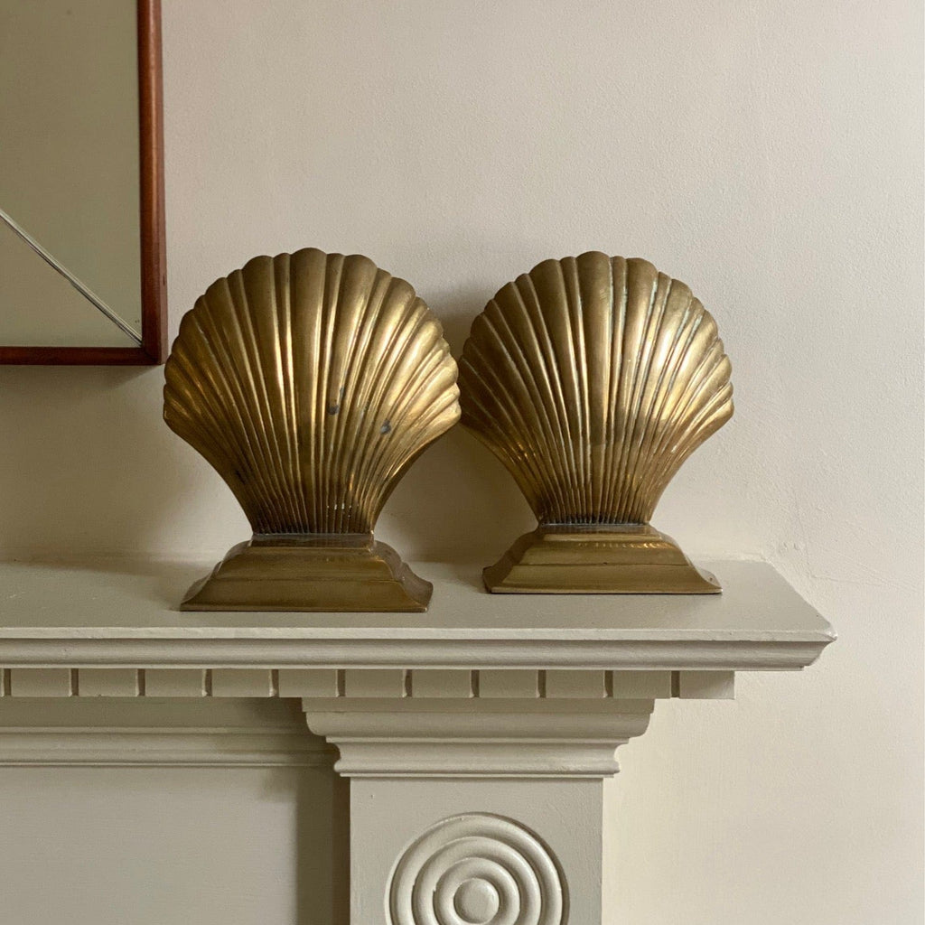 KEPT London Stock Clam shell bookends, brass