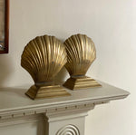 Load image into Gallery viewer, KEPT London Stock Clam shell bookends, brass
