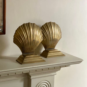 KEPT London Stock Clam shell bookends, brass