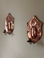 Load image into Gallery viewer, KEPT London Stock Copper embossed wall sconces
